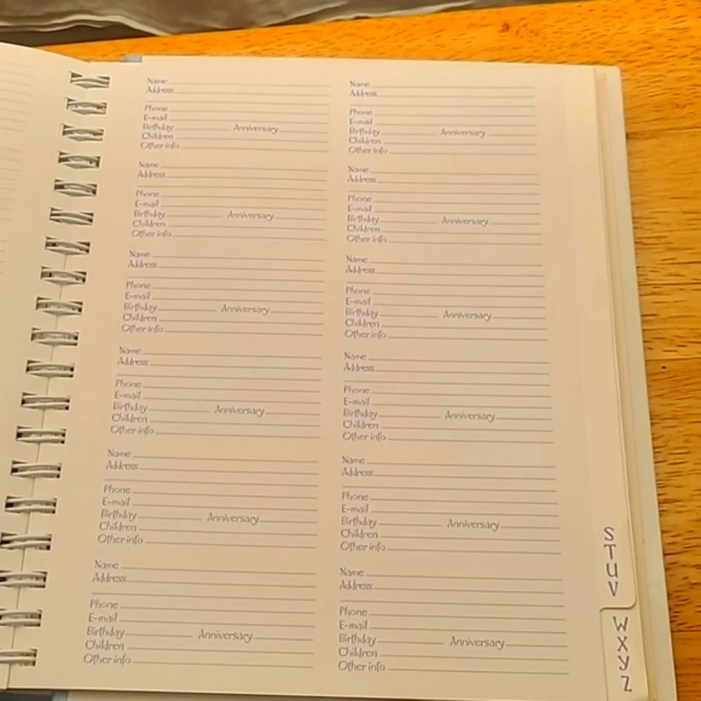 Contact & Address Book / Monthly Organizer